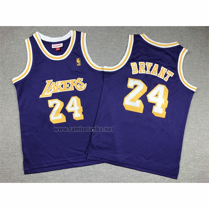 Camiseta Nino Los Angeles Lakers Kobe Bryant #24 Mitchell & Ness 2007-08 Violeta